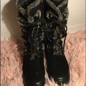 Tall Black and Gray boots